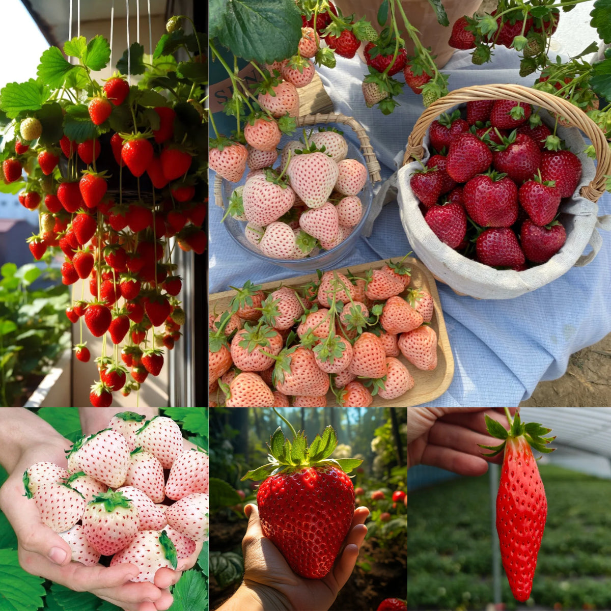 Cream Giant Strawberry Seeds | Large Juicy Variety