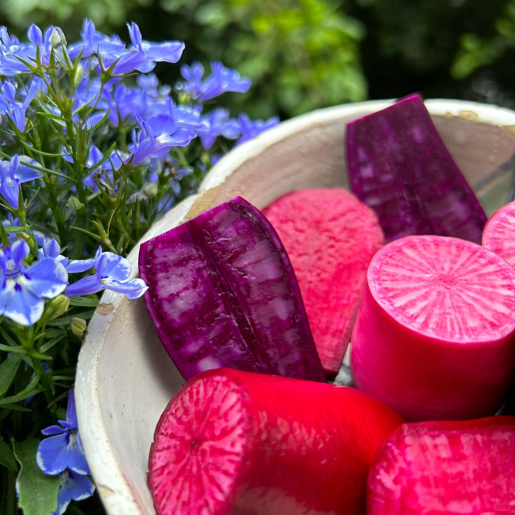 Pineapple Fruit Radish Seeds | Sweet Purple Variety